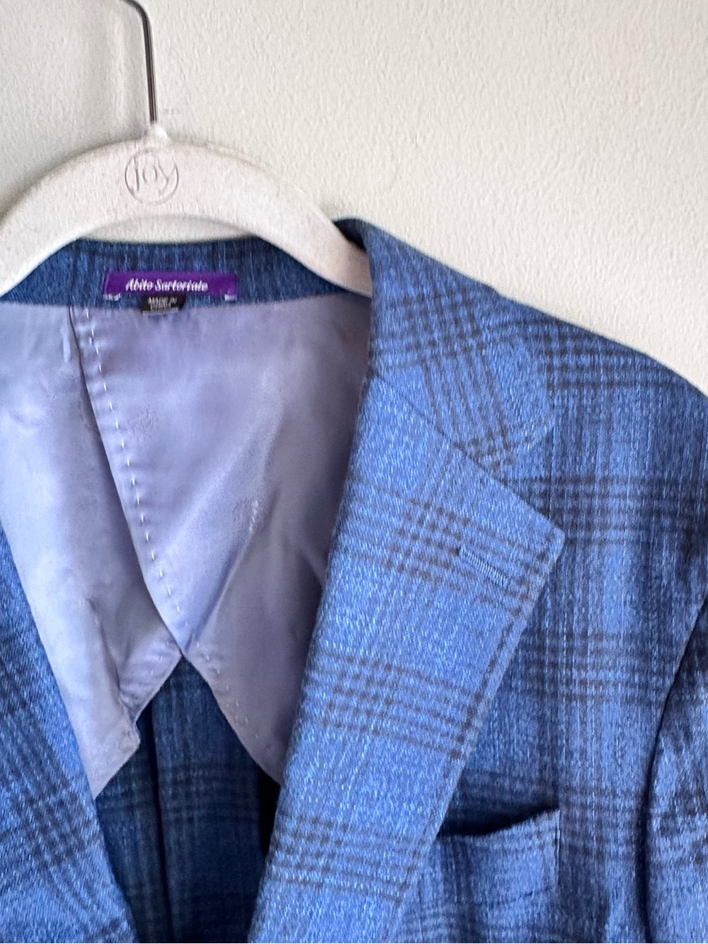 Abito Sartoriale Carlo Barbera 100% Wool Semi-Constructed Plaid blazer